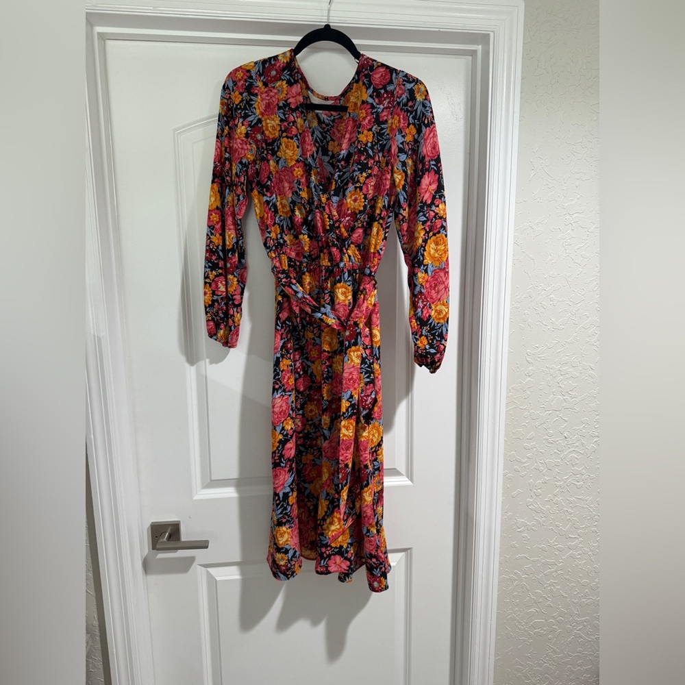 LC Lauren Conrad Vibrant Floral Long Sleeve Dress